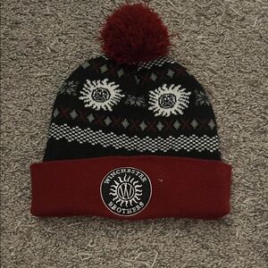 Hot Topic Red and Black Beanie